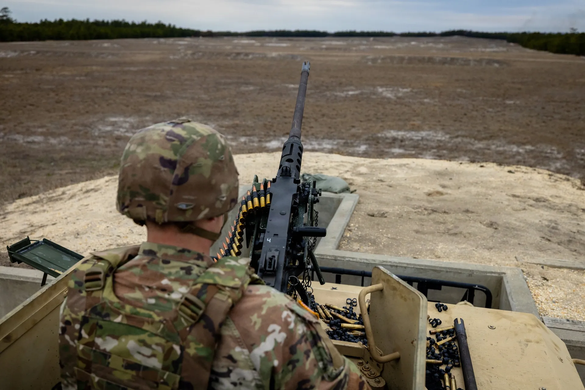 Crew-served weapon position in training, representative host class