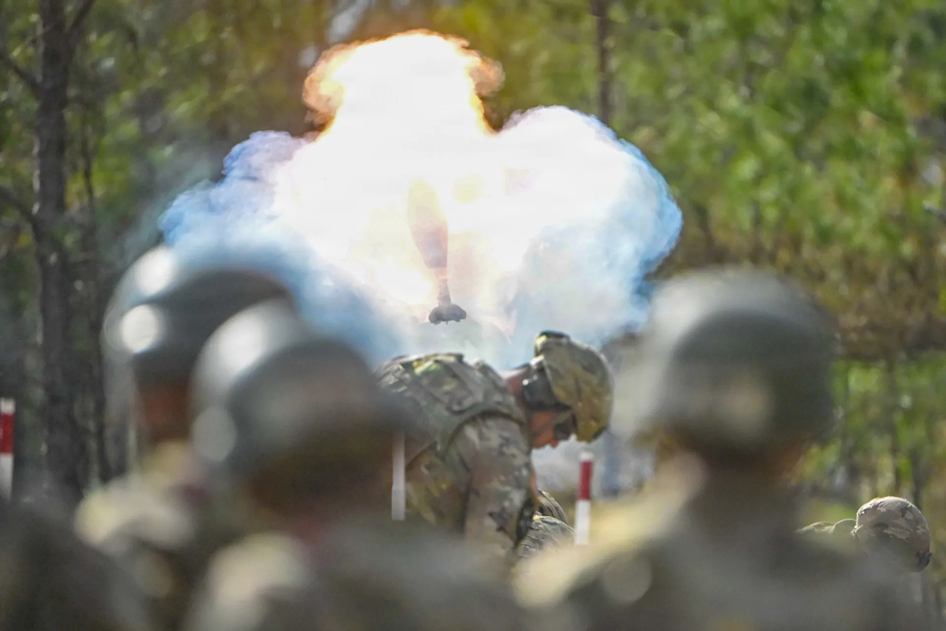 81mm mortar crew in training, representative host system