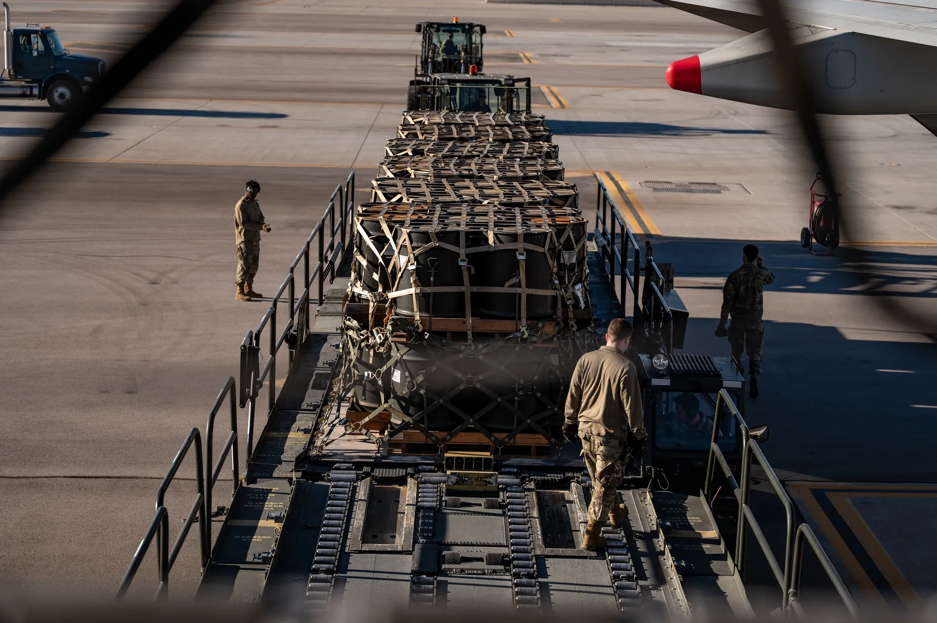 Munitions handling and storage, representative of stockpile lifecycle